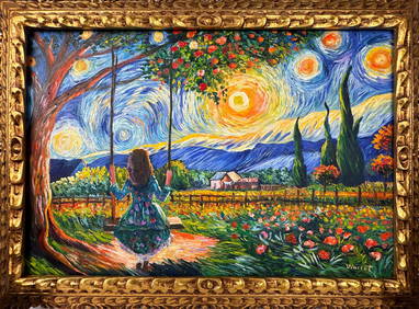 Vincent Van Gogh (Oil on canvas painting) Style of (1 of 4)