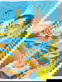 Salvador Dali Spanish (Drawing on Paper Painting) Style of (1 of 4)