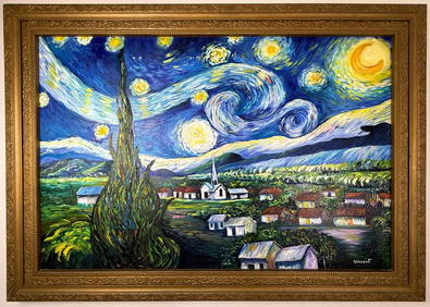 Vincent Van Gogh (Oil on canvas painting) Style of (1 of 5)