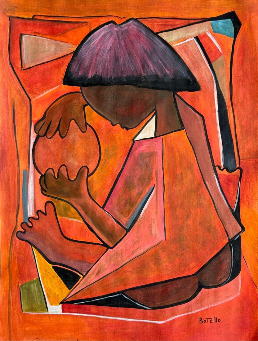 Angel Botello (Drawing on Paper Painting) Style of (1 of 4)