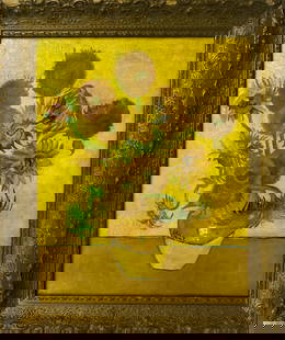 Vincent Van Gogh (Oil on canvas painting) Style of: Oil on canvas painting 16 x 20 inches, rendered in the style of Vincent Van Gogh (30 Mar 1853 - 29 Jul 1890) was a Dutch painter, generally considered to be the greatest after Rembrandt van Rijn, and