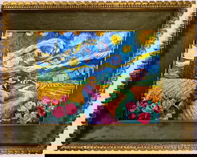 Vincent Van Gogh (Oil on canvas painting) Style of: Oil on canvas painting 25 x 31 inches, rendered in the style of Vincent Van Gogh (30 Mar 1853 - 29 Jul 1890) was a Dutch painter, generally considered to be the greatest after Rembrandt van Rijn, and