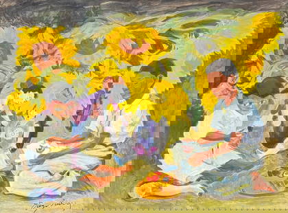 Diego Rivera (Drawing on Paper Painting) Style of: Drawing on paper 9 x 12 inches, rendered in the style of Diego Rivera (08 Dec 1886 - 24 Nov 1957) was a prominent Mexican painter. His large frescoes helped establish the mural movement in Mexican and
