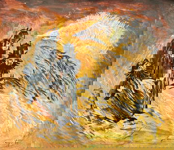 Leonora Carrington (Drawing on Paper Painting) Style of: Drawing on paper 10 x 11&frac12; inches, rendered in the style of Leonora Carrington (06 Apr 1917 - 25 May 2011) was a British-born, naturalized Mexican[1] surrealist painter and novelist. She lived m