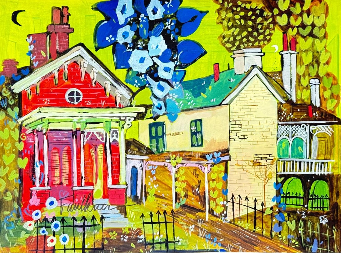 Henry Faulkner (Drawing on Paper Painting) Style of: Drawing on paper 8 x 11 inches, rendered in the style of Henry Faulkner (09 Jan 1924 - 05 Dec 1981) was an American artist and poet known as an eccentric rebel and bohemian. Provenance:Private Collect