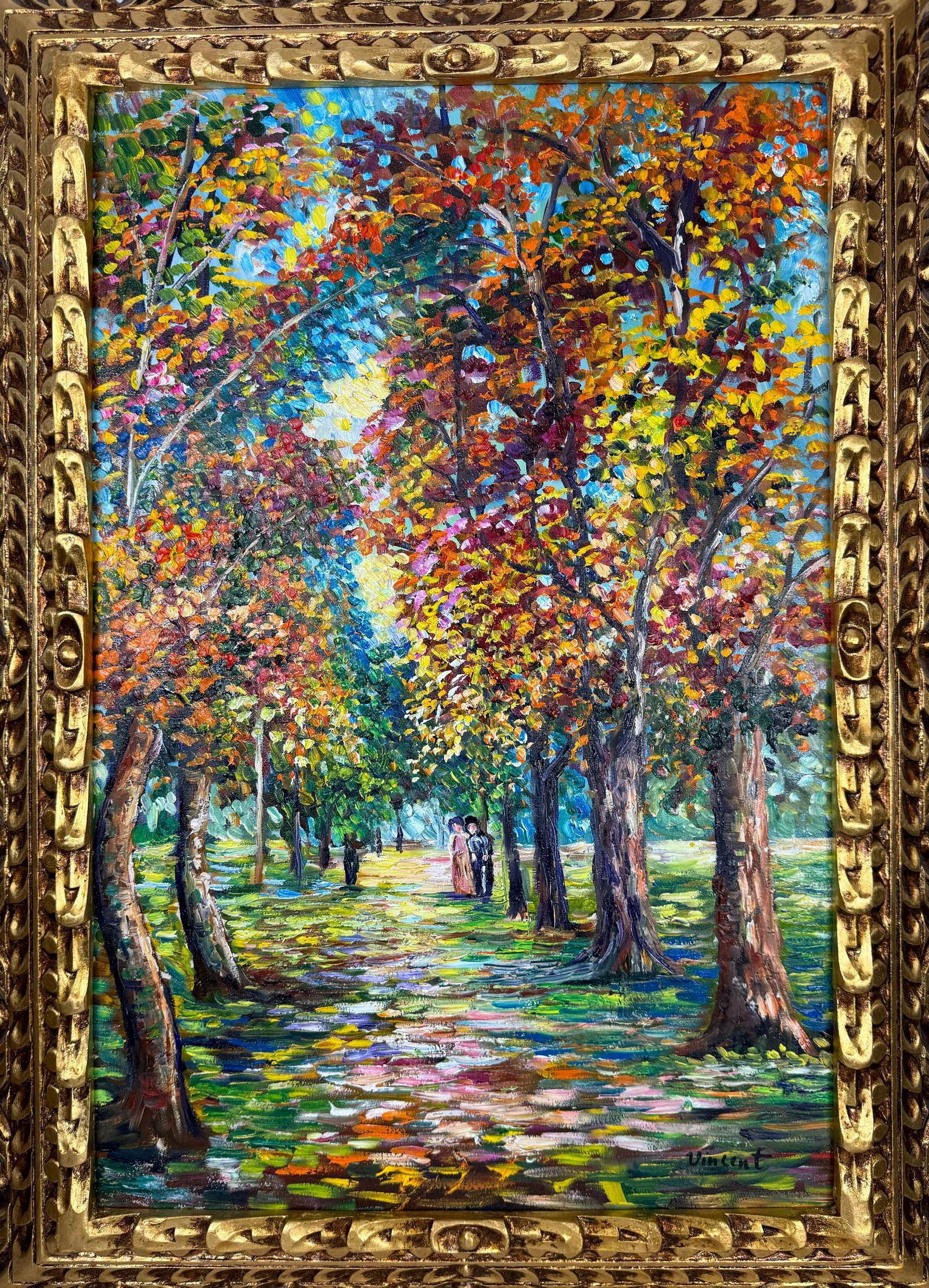 Vincent Van Gogh (Oil on canvas painting) Style of: Oil on canvas painting 21 x 29 inches, rendered in the style of Vincent Van Gogh (30 Mar 1853 - 29 Jul 1890) was a Dutch painter, generally considered to be the greatest after Rembrandt van Rijn, and