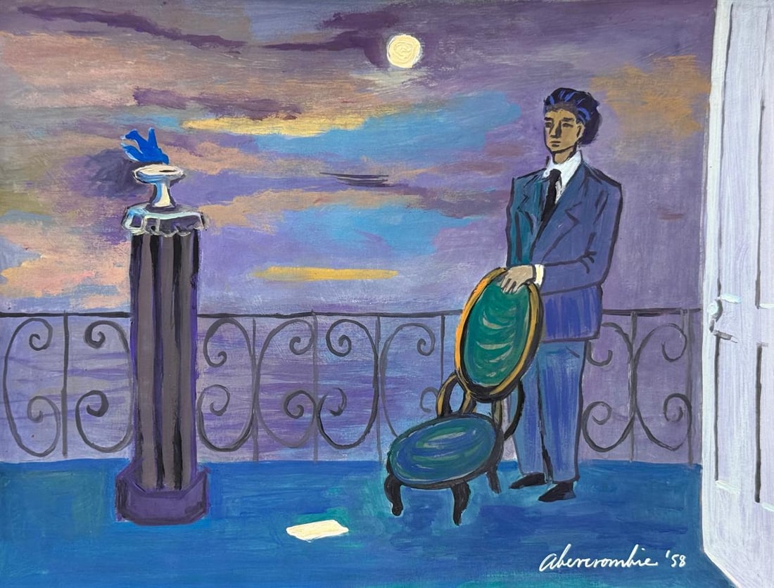 Gertrude Abercrombie (Drawing on Paper Painting) Style of: Drawing on paper 8½ x 11 inches, rendered in the style of Gertrude Abercrombie (17 Feb 1909 - 03 Jul 1977) was an American painter based in Chicago. Called "the queen of the bohemian artists",