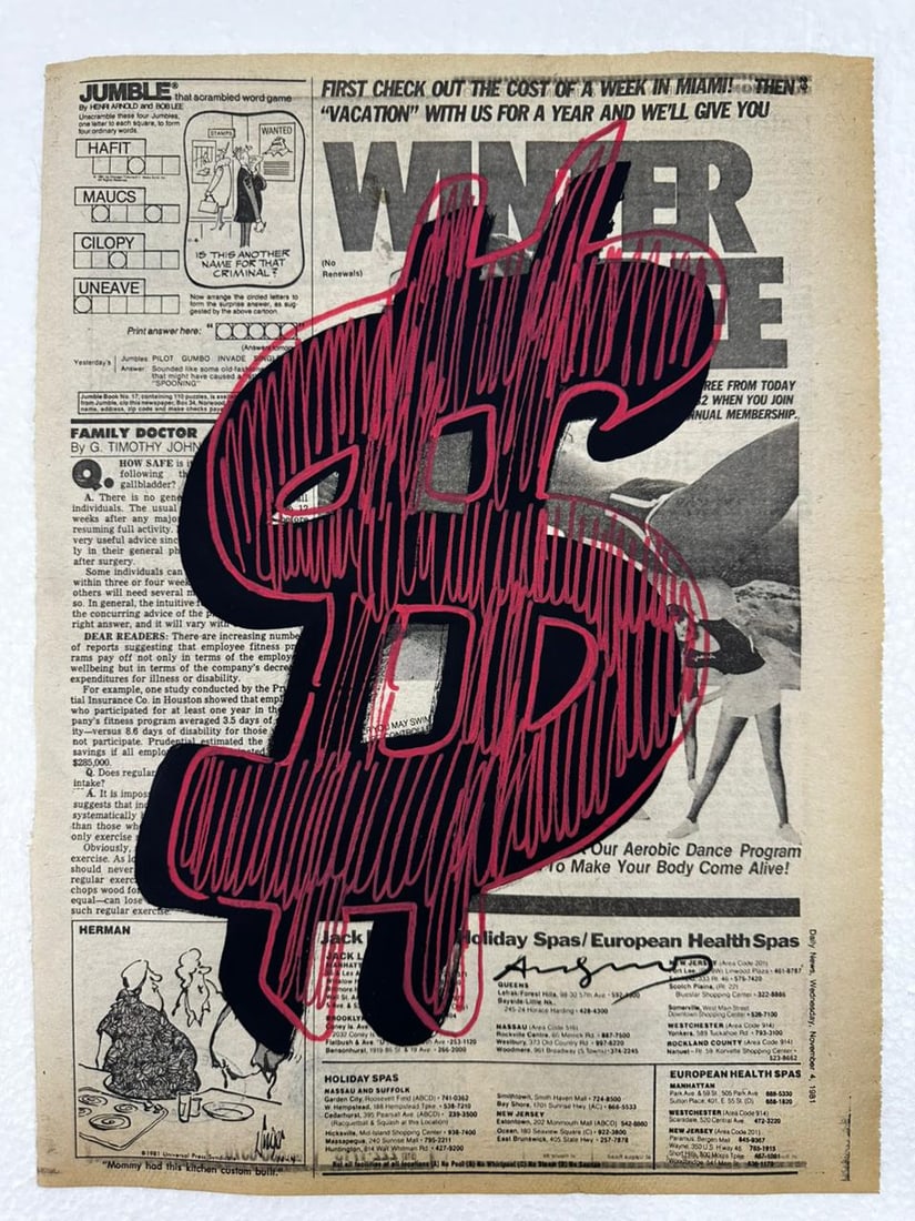 Andy Warhol (Painting on newspaper) Style of (1 of 4)