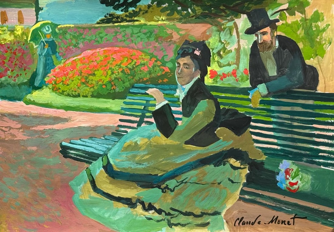 Claude Monet French (Drawing on Paper Painting) Style of (1 of 4)