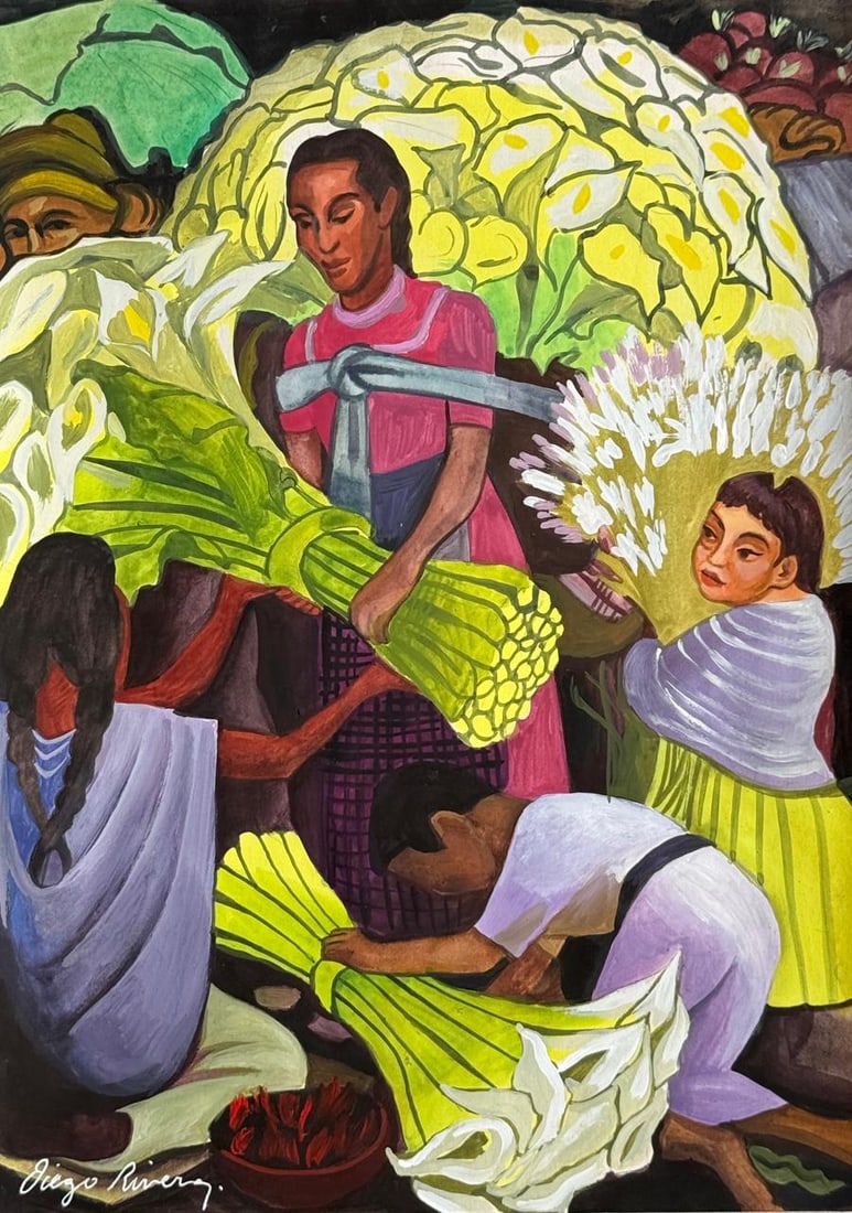 Diego Rivera (Drawing on Paper Painting) Style of (1 of 4)