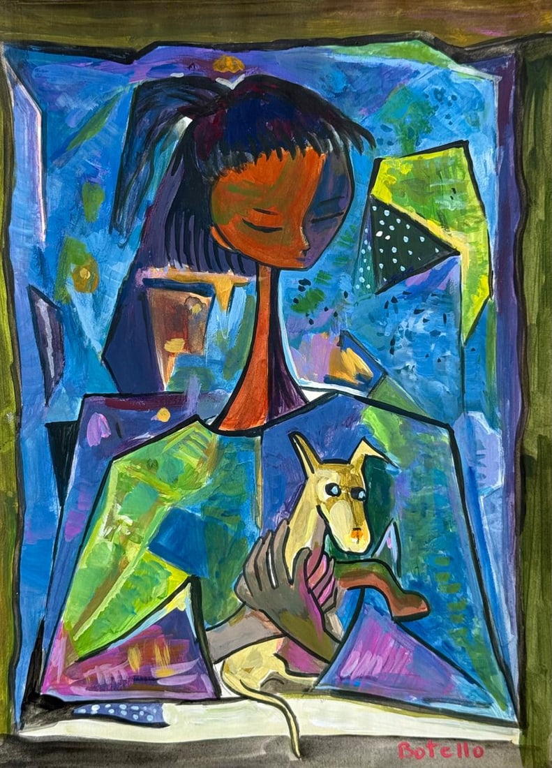 Angel Botello (Drawing on Paper Painting) Style of (1 of 4)