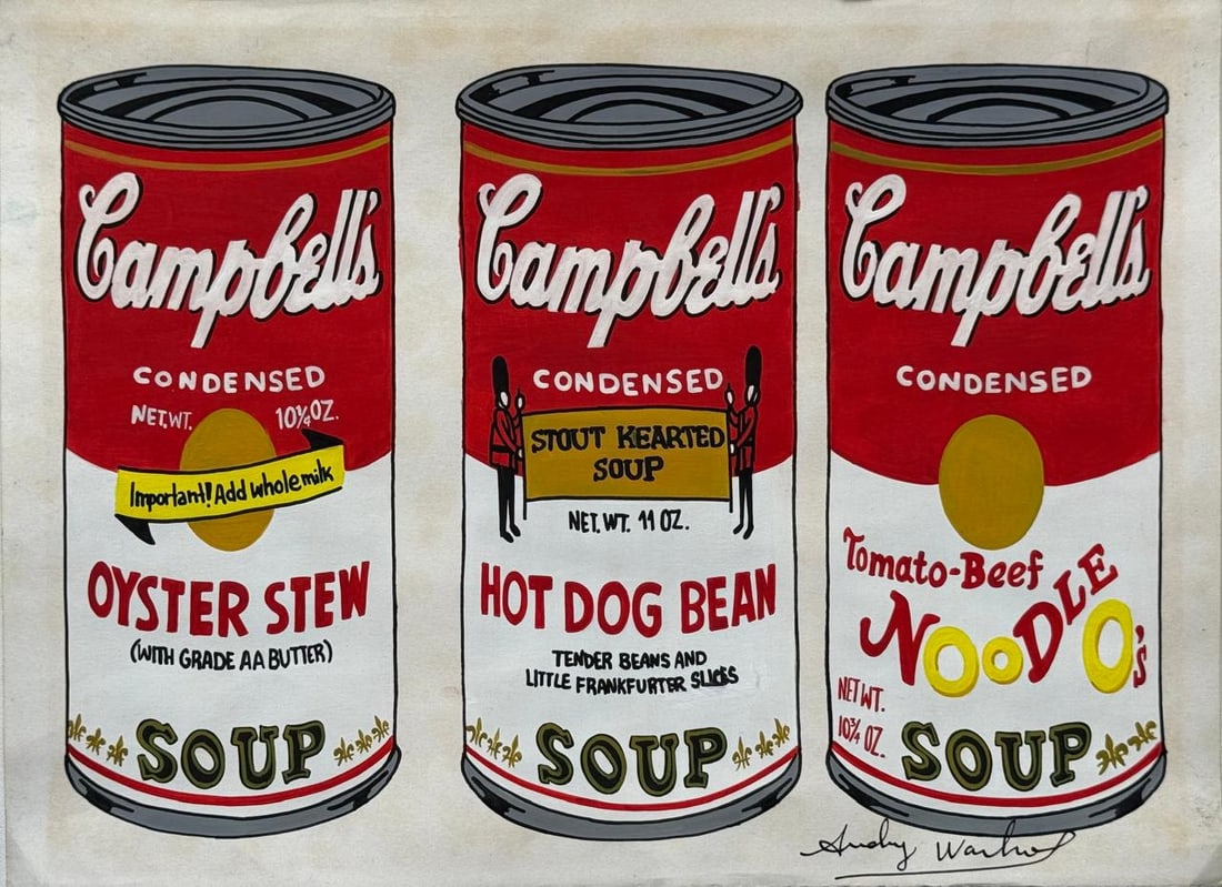 Andy Warhol (Drawing on Paper Painting) Style of (1 of 4)