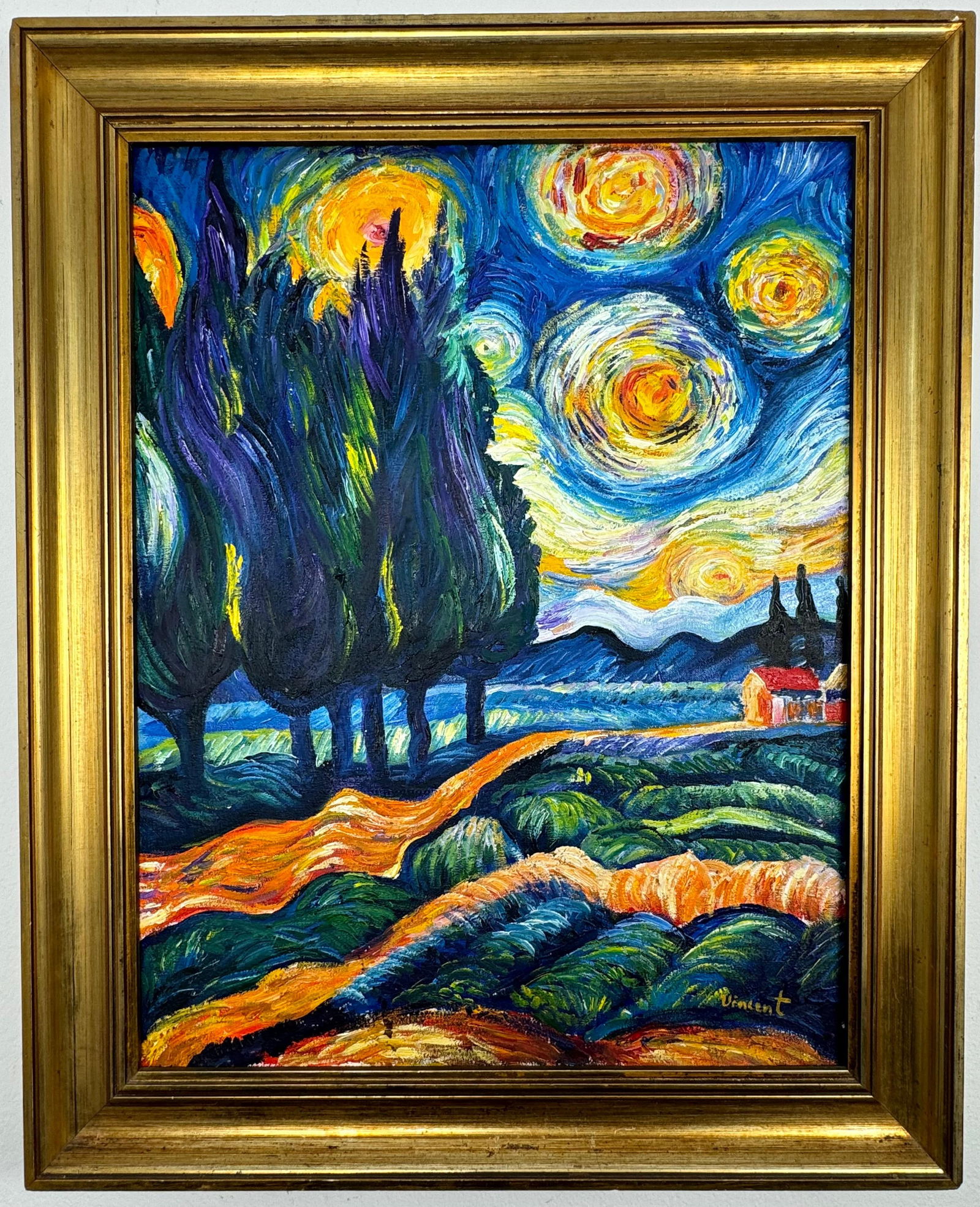 Vincent Van Gogh (Oil on canvas painting) Style of (1 of 4)