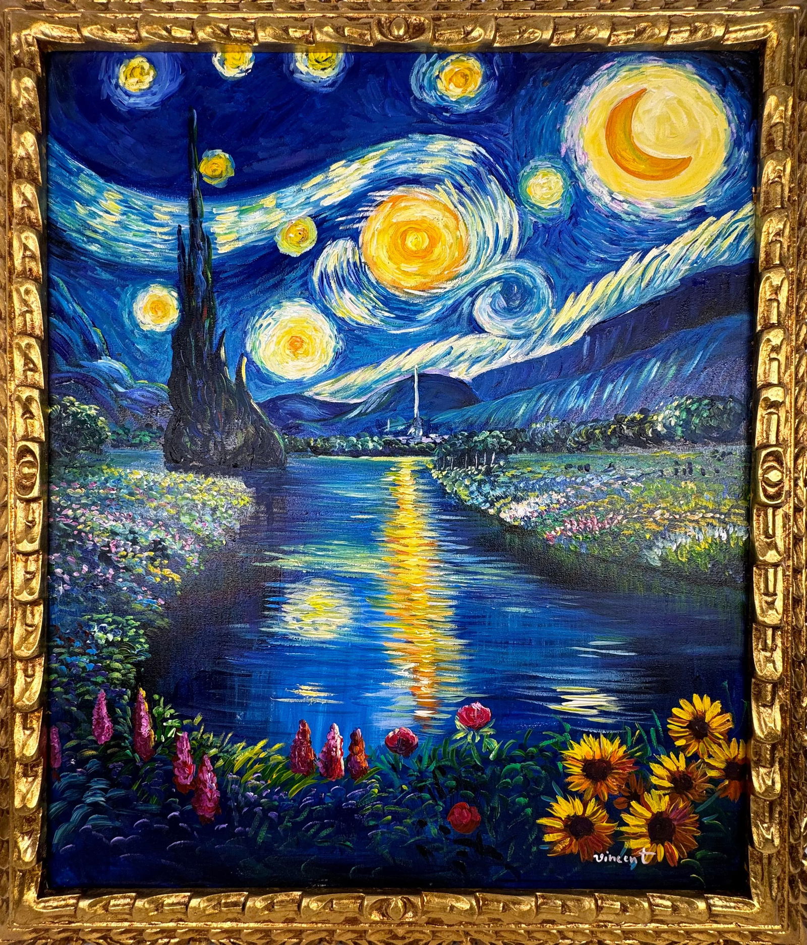 Vincent Van Gogh (Oil on canvas painting) Style of (1 of 4)