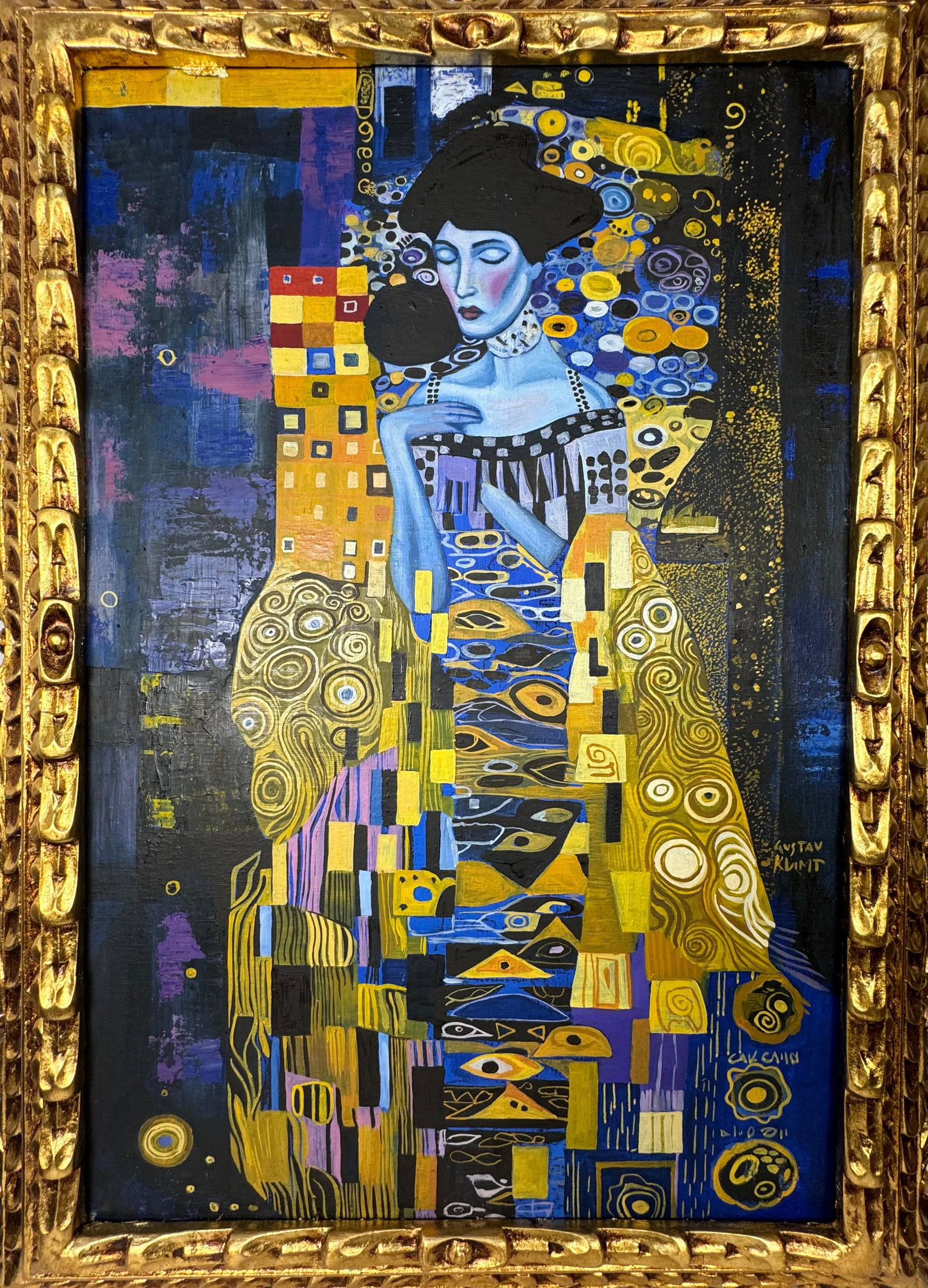 Gustav Klimt Austrian (Oil on canvas painting) Style of (1 of 4)
