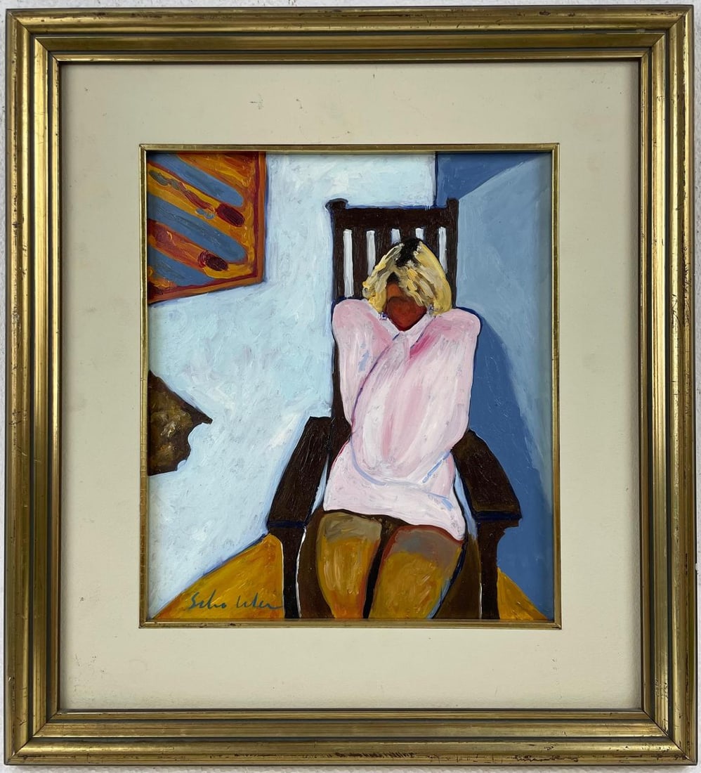 Fritz Scholder (Oil on cardboard painting) Style of: Oil on cardboard painting 15 x 16½ inches, rendered in the style of Fritz Scholder (06 Oct 1937 - 10 Feb 2005) was a Native American artist, who produced paintings, monotypes, lithographs, and