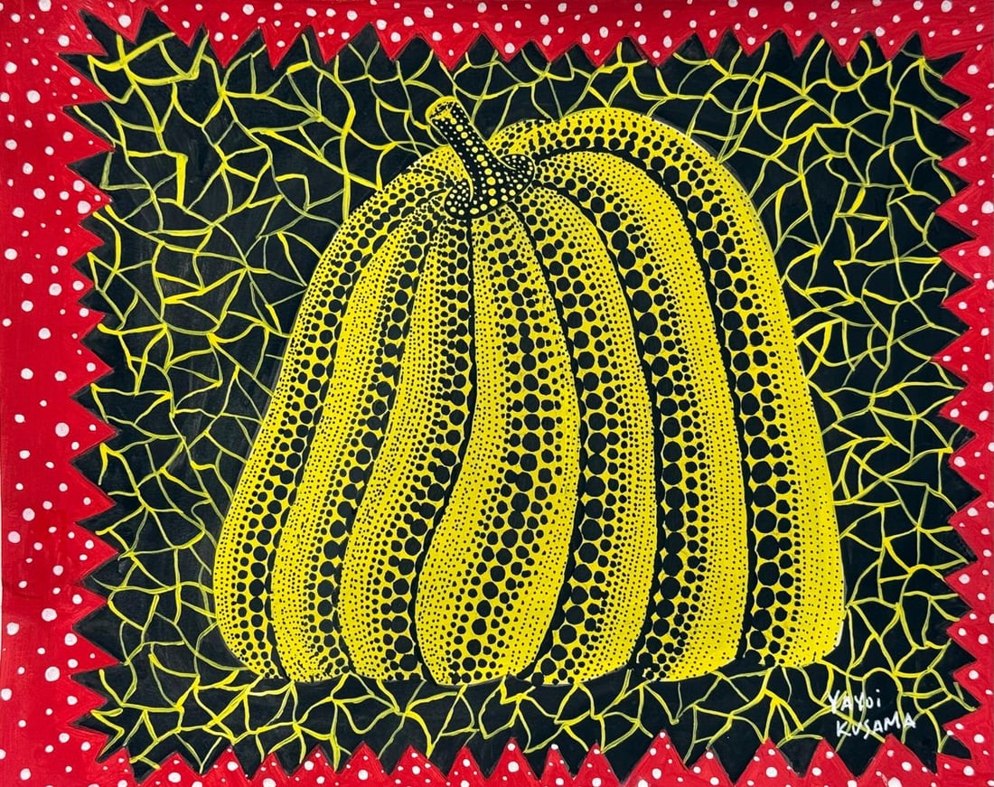 Yayoi Kusama (Drawing on Paper Painting) Style of (1 of 4)