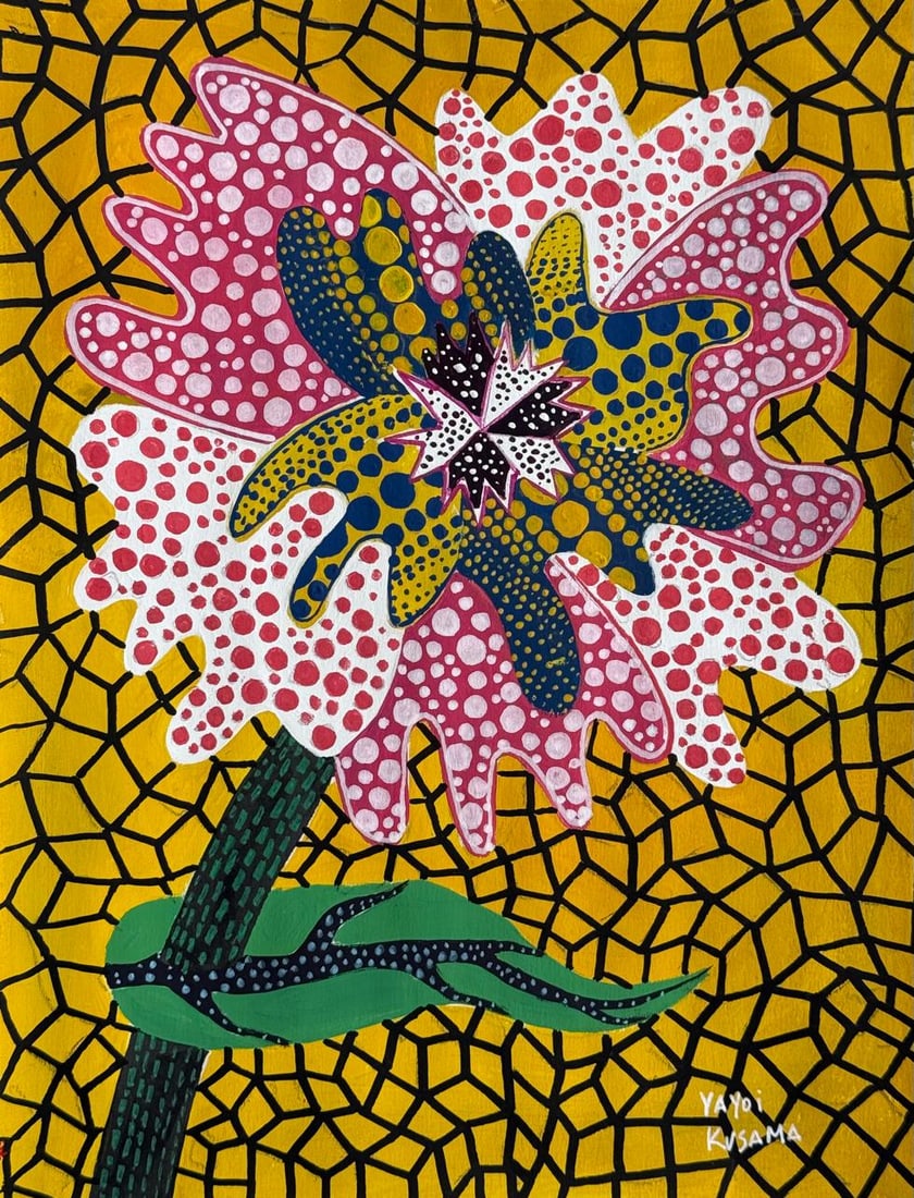 Yayoi Kusama (Drawing on Paper Painting) Style of (1 of 4)