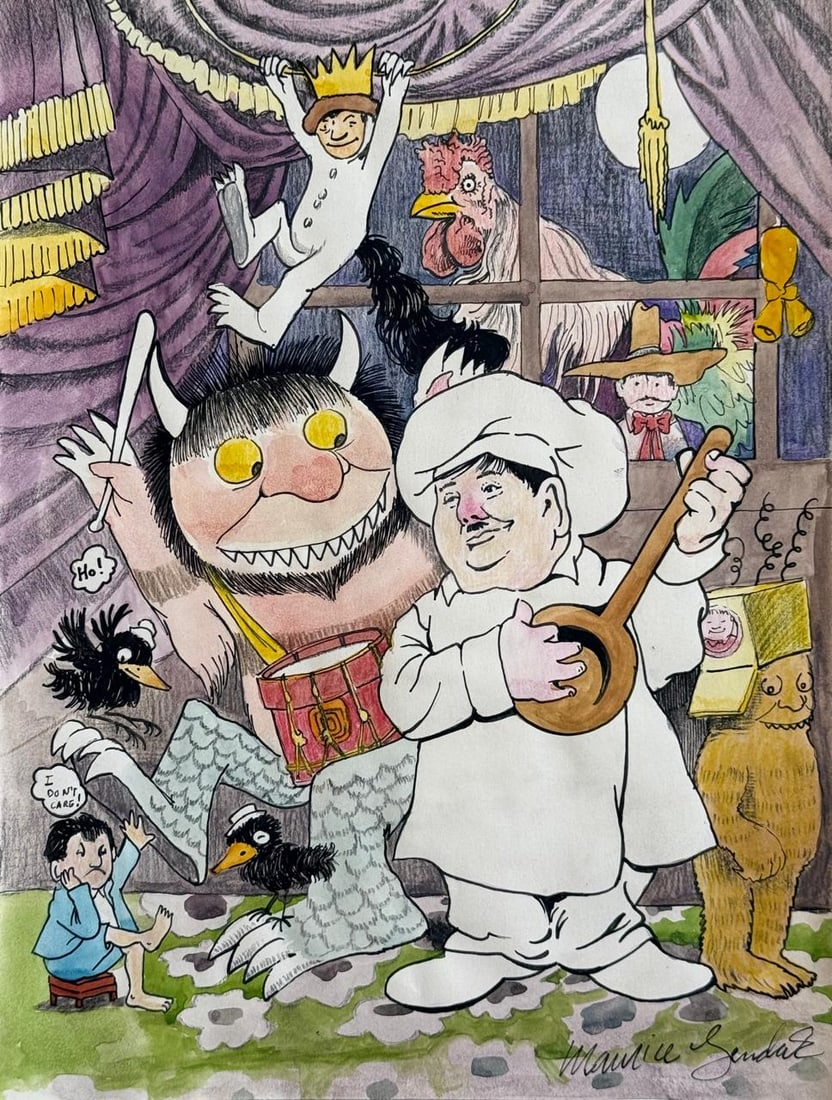 Maurice Sendak (Mixed Media On Paper Painting) In the style of: Drawing on paper 8½ x 11½ inches, rendered in the style of Maurice Sendak (10 Jun 1928 - 08 May 2012) was an American author and illustrator of children's books. Provenance:Private Colle