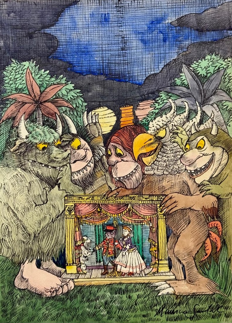 Maurice Sendak (Mixed Media On Paper Painting) In the style of: Drawing on paper 8½ x 11½ inches, rendered in the style of Maurice Sendak (10 Jun 1928 - 08 May 2012) was an American author and illustrator of children's books. Provenance:Private Colle