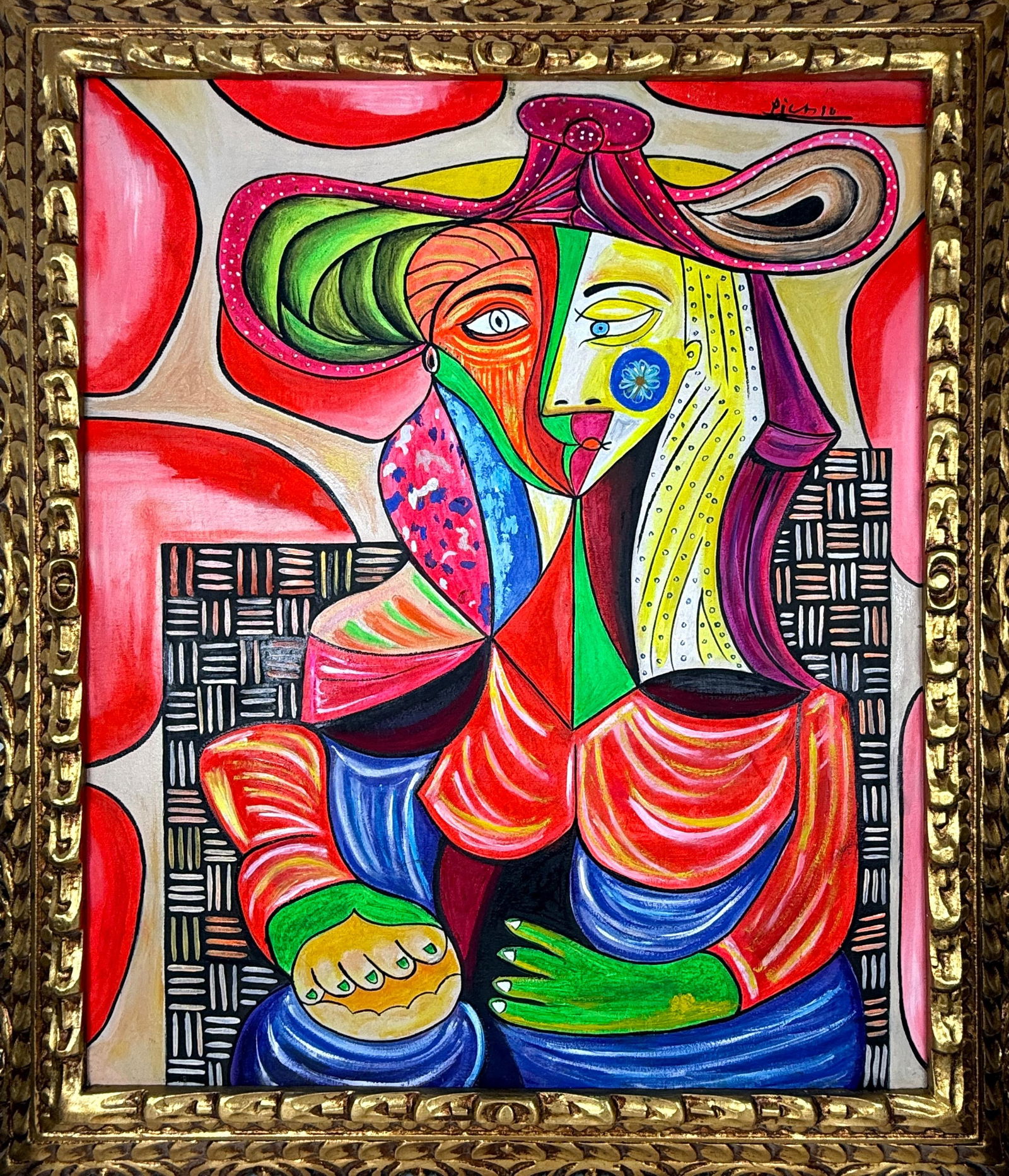 Pablo Picasso Spanish (Oil on canvas painting) Style of (1 of 4)