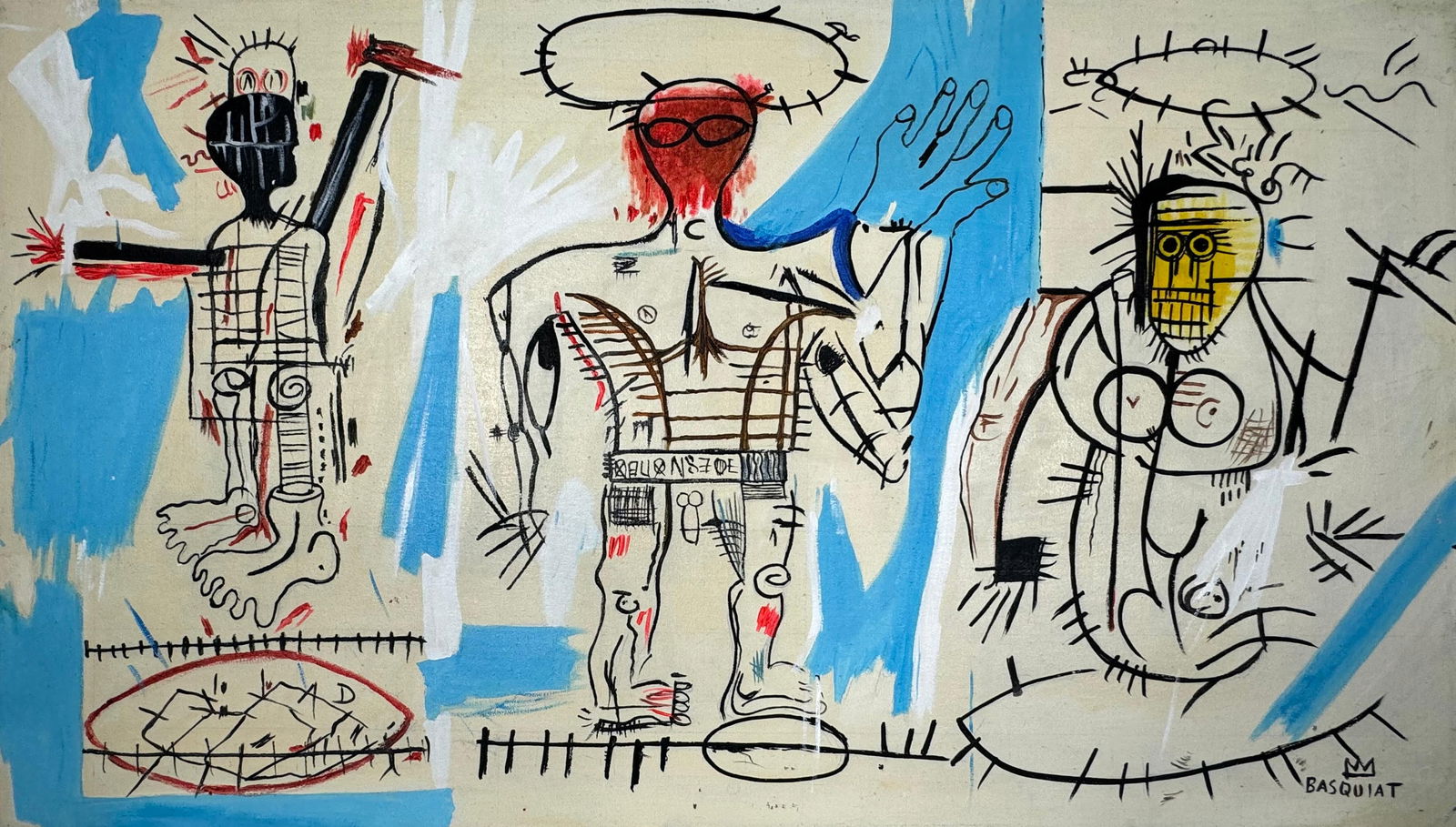 Jean-Michel Basquiat (Oil on canvas painting) Style of (1 of 4)