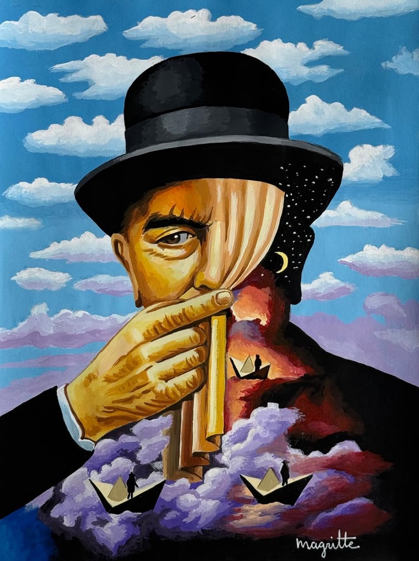 Rene Magritte (Drawing on Paper Painting) Style of (1 of 4)