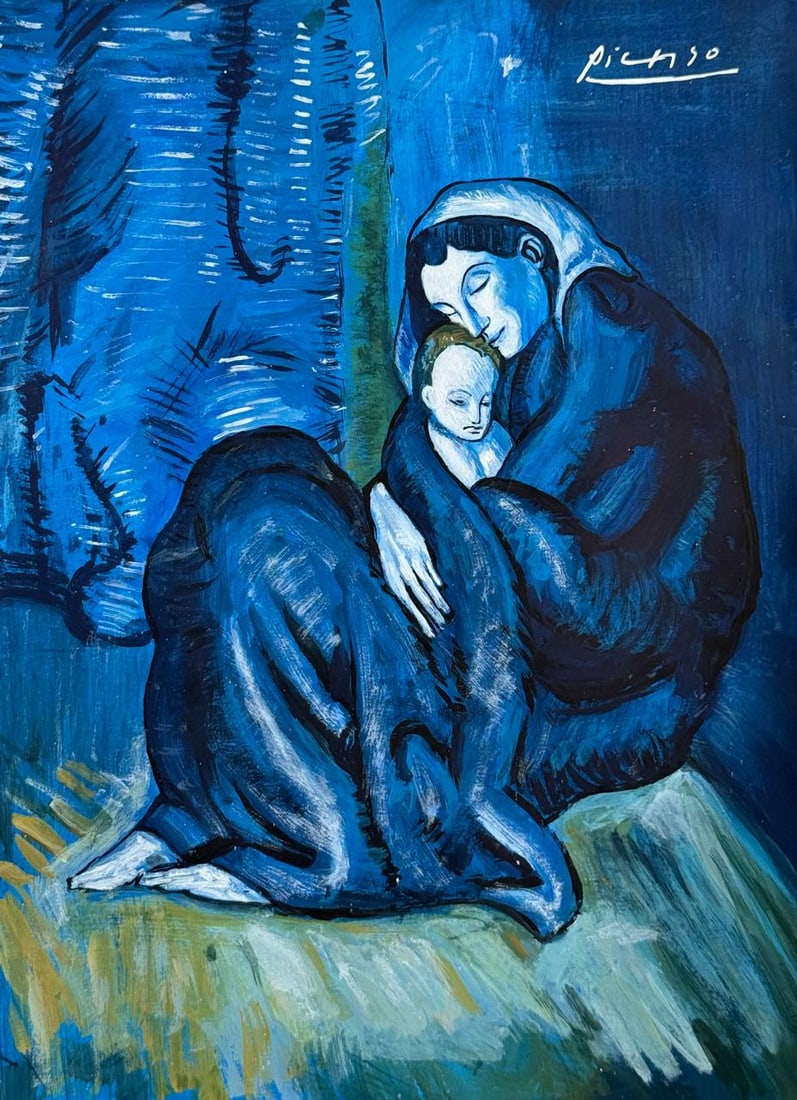 Pablo Picasso Spanish (Drawing on Paper Painting) Style of (1 of 4)