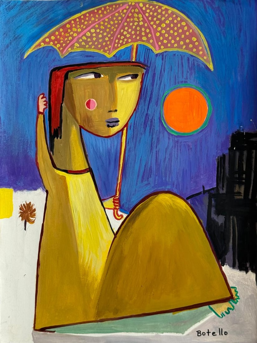 Angel Botello (Drawing on Paper Painting) Style of (1 of 4)