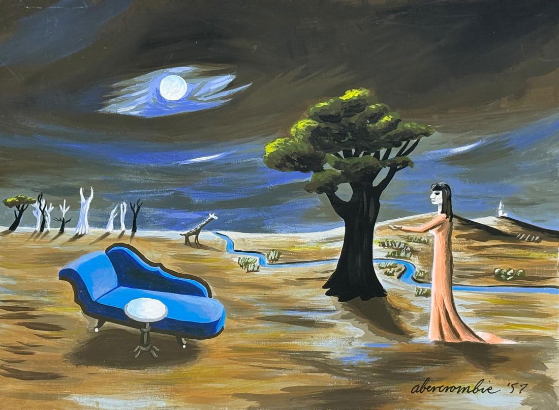 Gertrude Abercrombie (Drawing on Paper Painting) Style of (1 of 4)