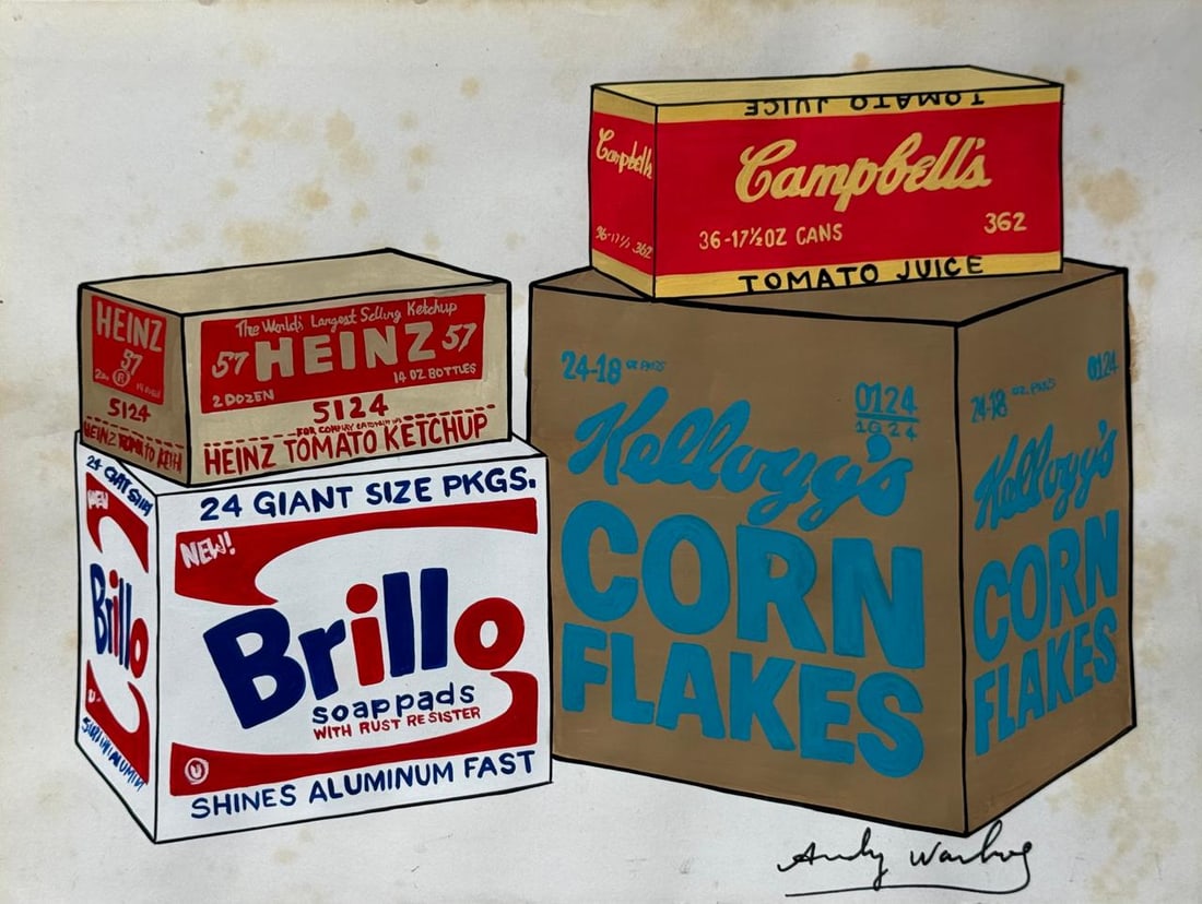 Andy Warhol (Drawing on Paper Painting) Style of (1 of 4)