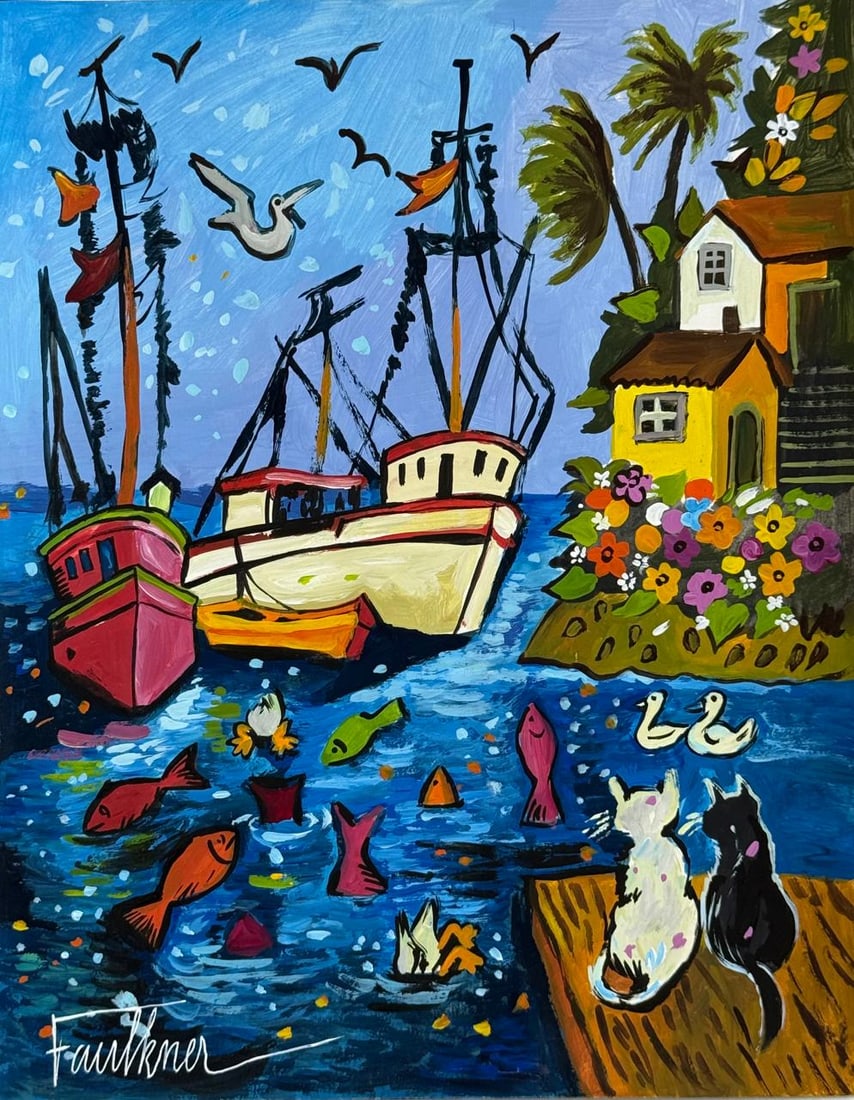 Henry Faulkner (Drawing on Paper Painting) Style of (1 of 4)