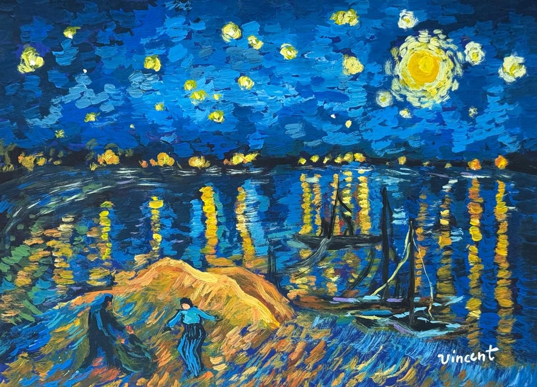 Vincent Van Gogh (Drawing on Paper Painting) Style of: Drawing on paper 8½ x 12 inches, rendered in the style of Vincent Van Gogh (30 Mar 1853 - 29 Jul 1890) was a Dutch painter, generally considered to be the greatest after Rembrandt van Rijn, and