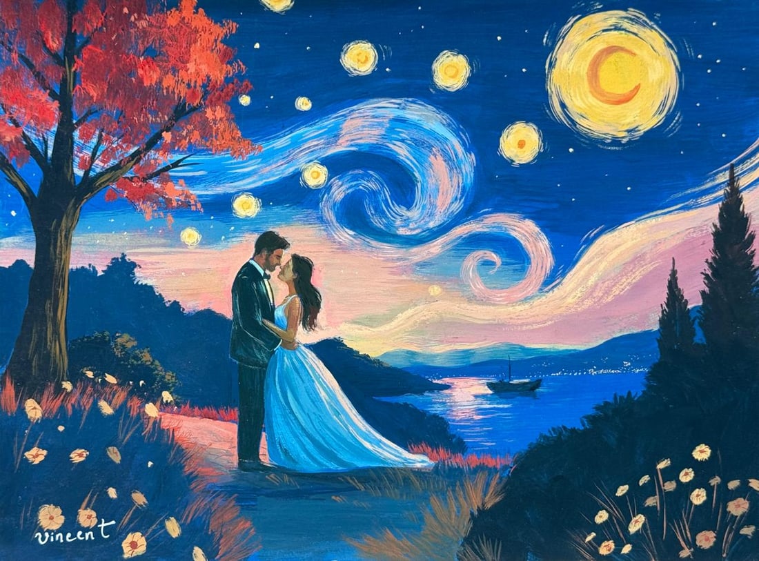 Vincent Van Gogh (Drawing on Paper Painting) Style of: Drawing on paper 8 x 11 inches, rendered in the style of Vincent Van Gogh (30 Mar 1853 - 29 Jul 1890) was a Dutch painter, generally considered to be the greatest after Rembrandt van Rijn, and one of