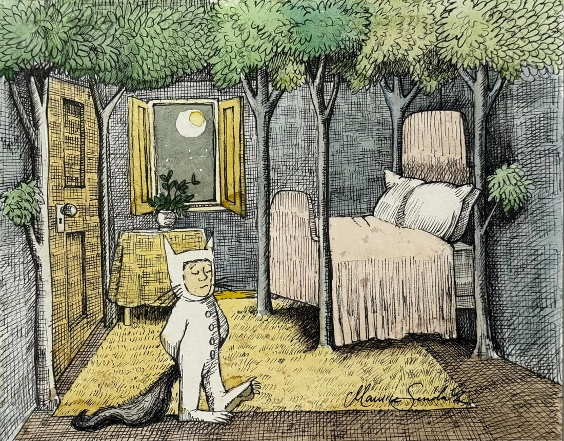 Maurice Sendak (Mixed Media On Paper Painting) In the style of (1 of 4)
