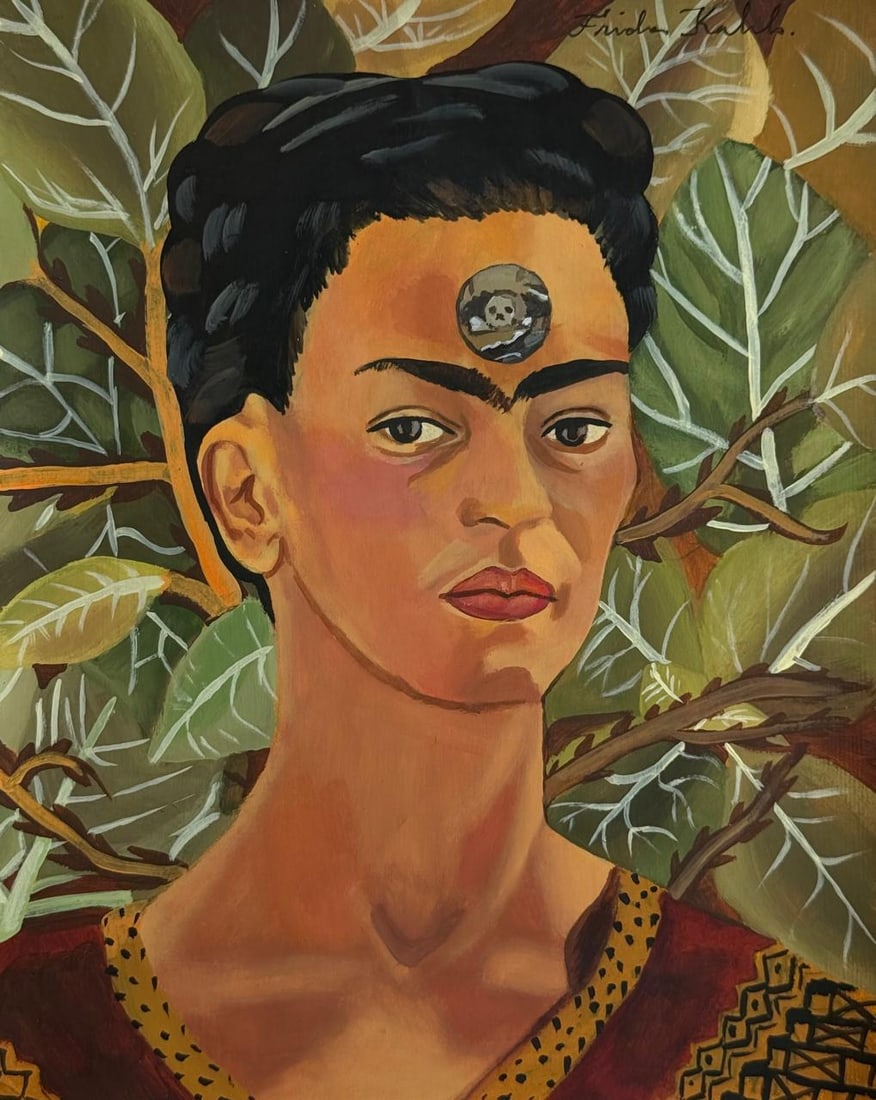 Frida Kahlo (Drawing on Paper Painting) Style of (1 of 4)