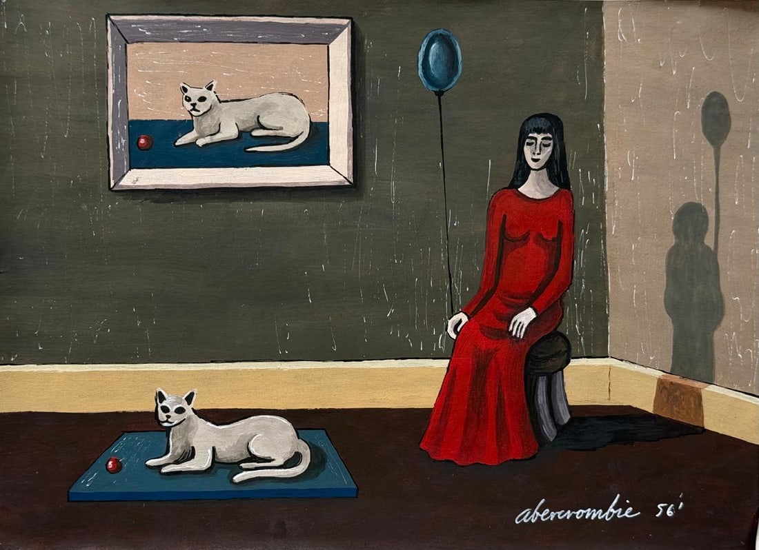 Gertrude Abercrombie (Drawing on Paper Painting) Style of: Drawing on paper 8½ x 12 inches, rendered in the style of Gertrude Abercrombie (17 Feb 1909 - 03 Jul 1977) was an American painter based in Chicago. Called "the queen of the bohemian artists",