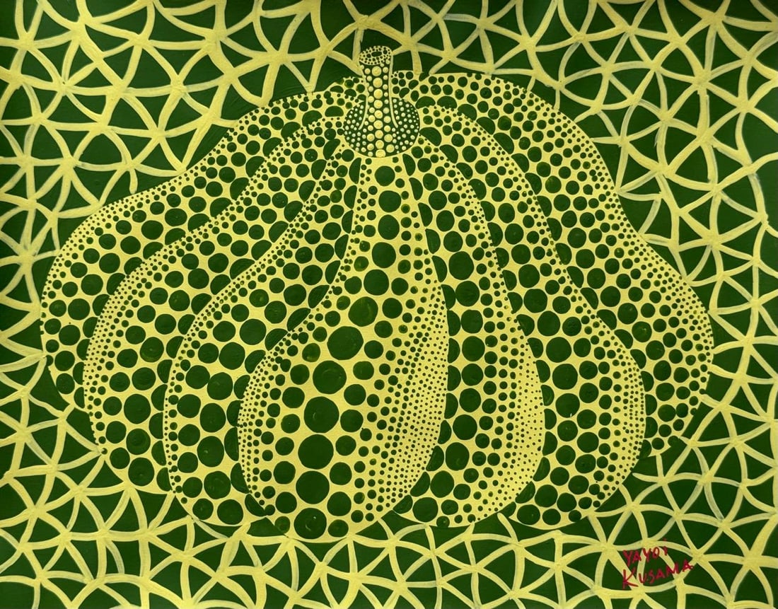 Yayoi Kusama (Drawing on Paper Painting) Style of: Drawing on paper 8 x 10½ inches, rendered in the style of Yayoi Kusama, born 22 March 1929, is a Japanese contemporary artist who works primarily in sculpture and installation, and is also acti
