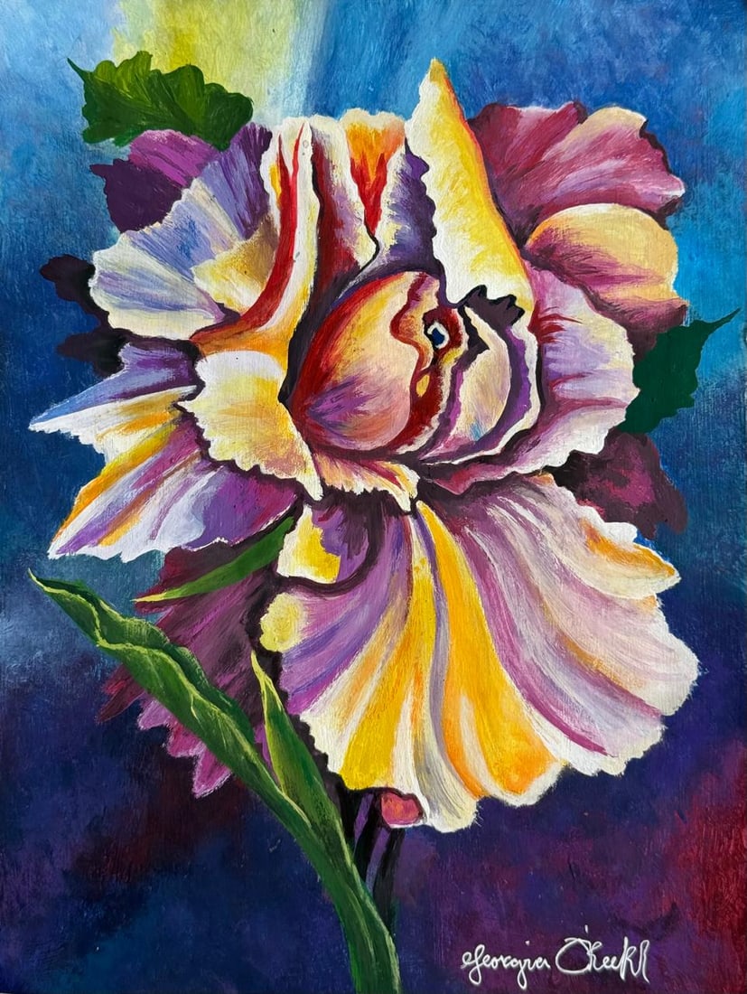 Georgia O'Keeffe (Drawing on Paper Painting) Style of: Drawing on paper 8½ x 11½ inches, rendered in the style Georgia O'Keeffe (15 Nov 1887 - 06 Mar 1986) was an American modernist painter and draftswoman whose career spanned seven decades