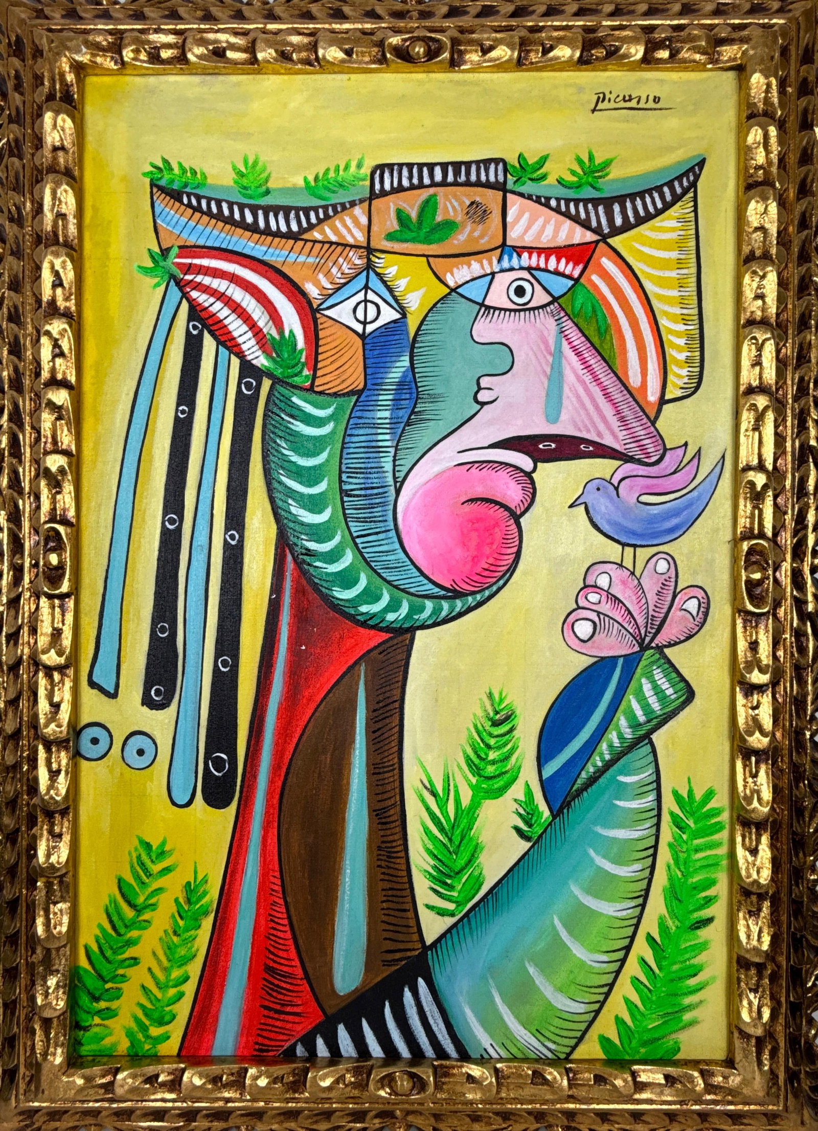 Pablo Picasso Spanish (Oil on canvas painting) Style of (1 of 4)