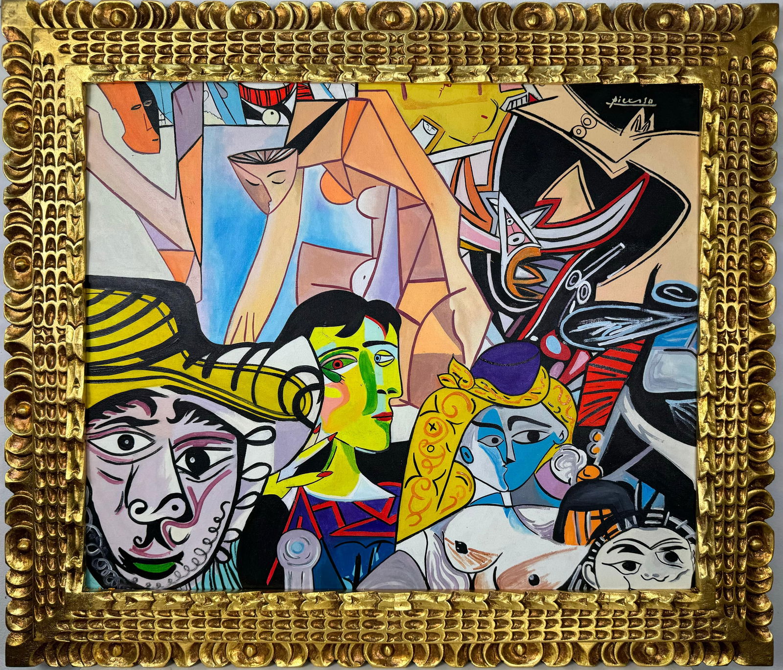 Pablo Picasso Spanish (Oil on canvas painting) Style of (1 of 4)