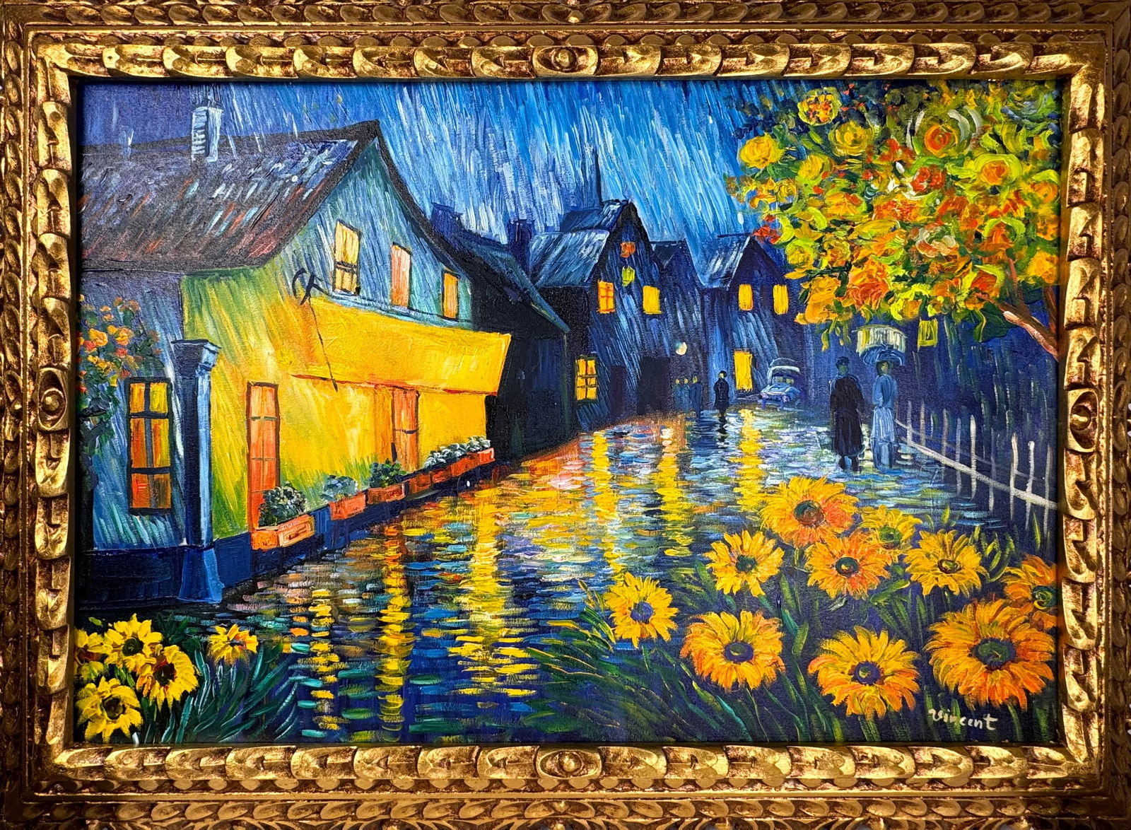Vincent Van Gogh (Oil on canvas painting) Style of: Oil on canvas painting 22 x 30 inches, rendered in the style of Vincent Van Gogh (30 Mar 1853 - 29 Jul 1890) was a Dutch painter, generally considered to be the greatest after Rembrandt van Rijn, and