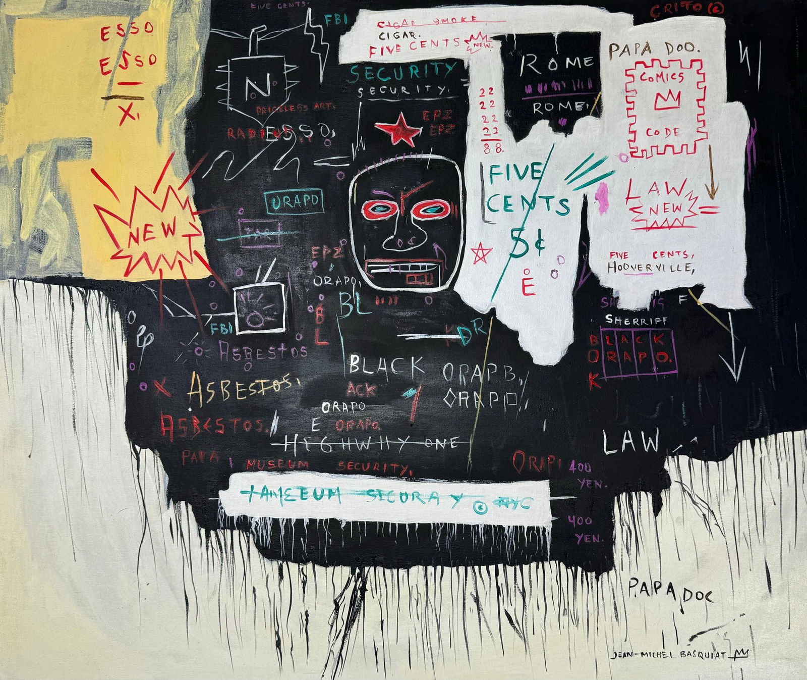 Jean-Michel Basquiat (Oil on canvas painting) Style of (1 of 4)