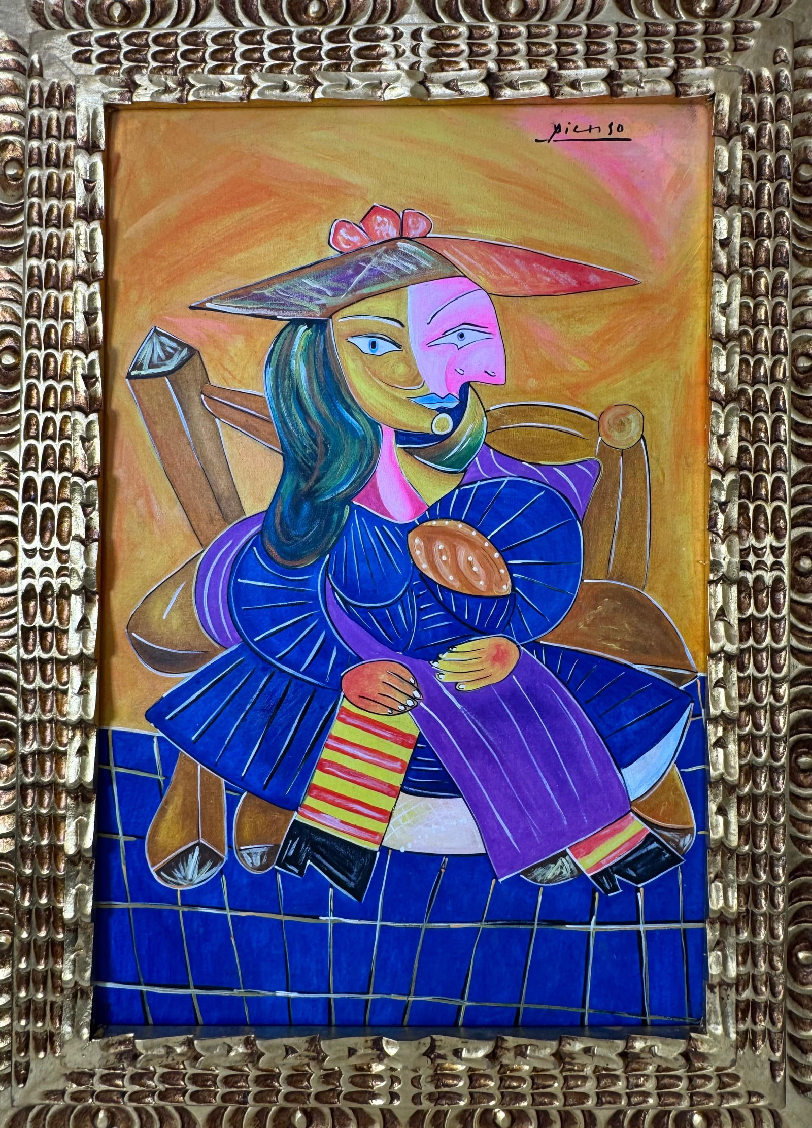 Pablo Picasso Spanish (Oil on canvas painting) Style of (1 of 4)