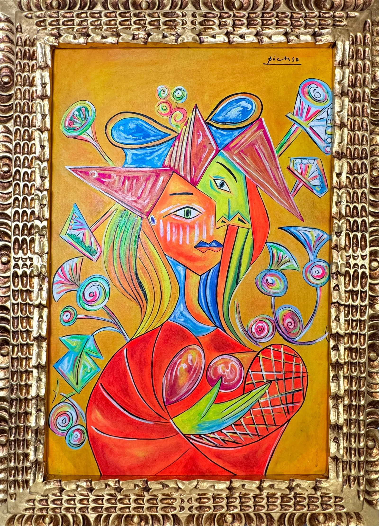 Pablo Picasso Spanish (Oil on canvas painting) Style of (1 of 4)