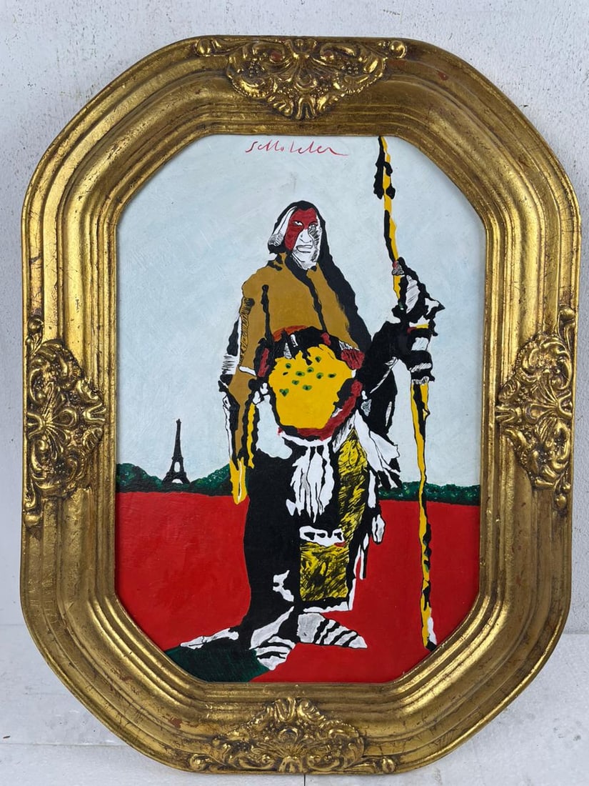 Fritz Scholder (Oil on cardboard painting) Style of (1 of 4)