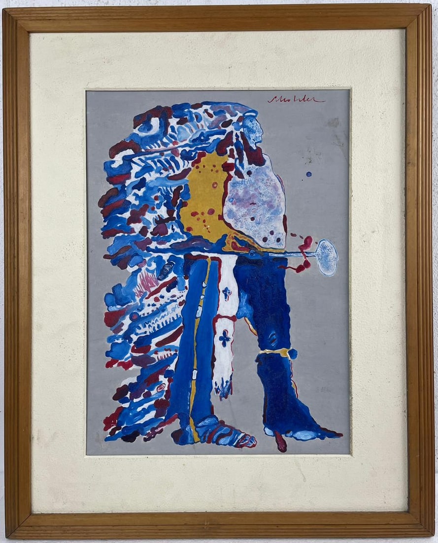 Fritz Scholder (Oil on cardboard painting) Style of (1 of 4)