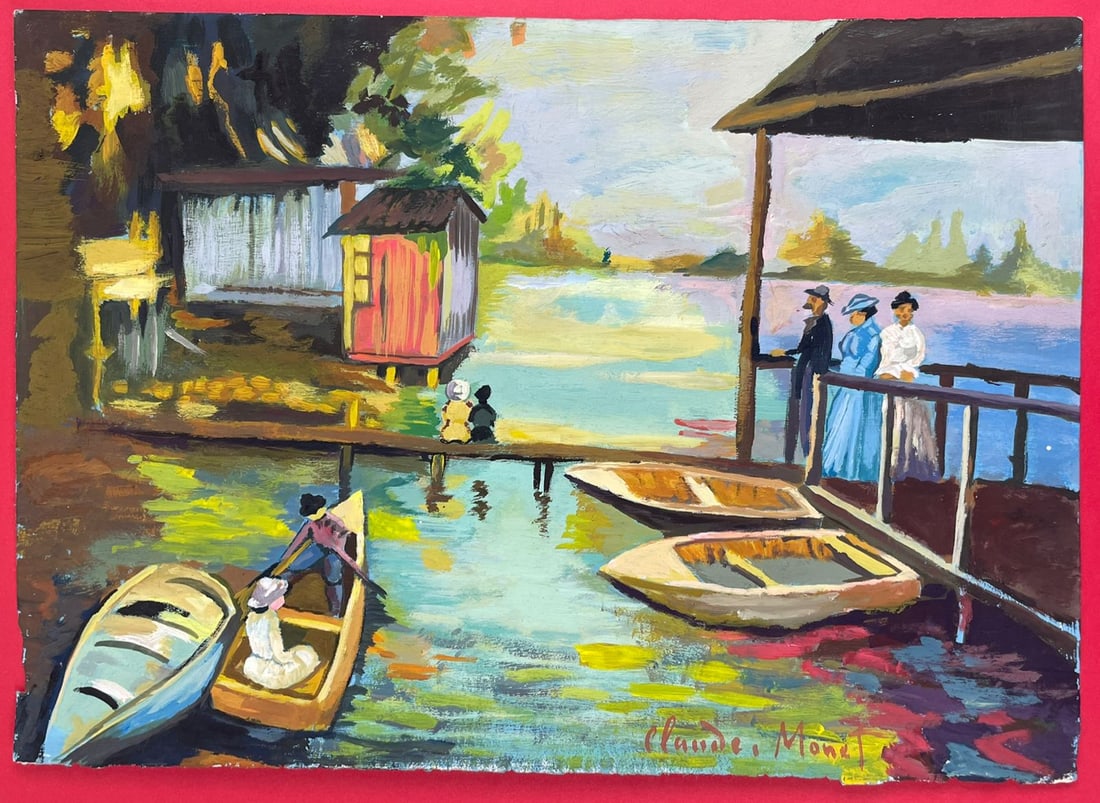 Claude Monet French (Drawing on Paper Painting) Style of (1 of 2)