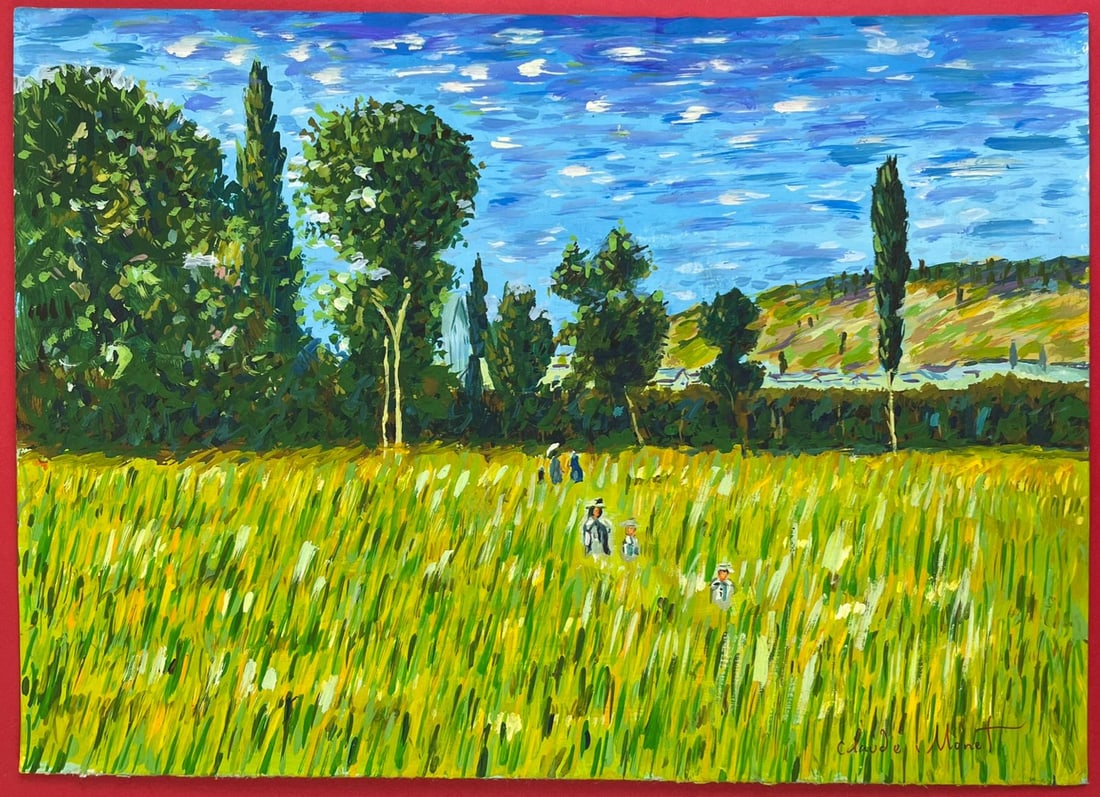 Claude Monet French (Drawing on Paper Painting) Style of (1 of 2)