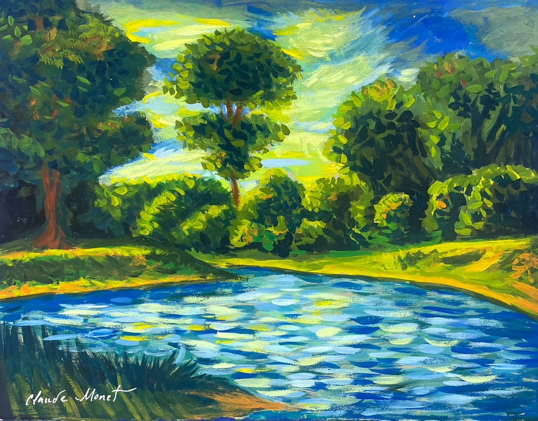 Claude Monet French (Drawing on Paper Painting) Style of (1 of 2)